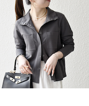 《予約》SHIPS any:〈洗濯機可能〉インレイ リング スナップ ポケット カーディガン