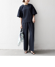 《予約》SHIPS any:〈洗濯機可能〉リネン ライク ブラウス × イージー パンツ セットアップ