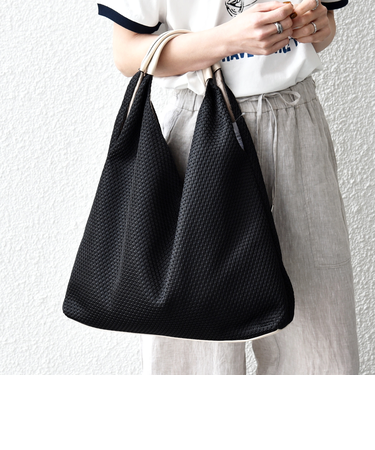 《予約》SHIPS any: A4 Vカット バイカラー トート バッグ