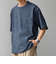 SHIPS any:〈洗濯機可能〉FUTURE LINEN CANVAS リネンライク デザイン リブ ポケット Tシャツ◆