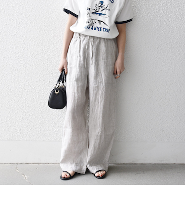 《予約》SHIPS any:〈洗濯機可能〉リネン イージー ベイカー パンツ