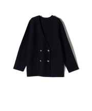 SHIPS Colors:〈手洗い可能〉ニット カラーレス ダブルボタン ジャケット