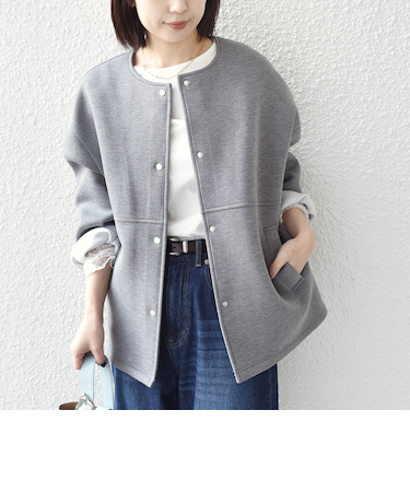 SHIPS Colors:〈手洗い可能〉ダンボール ノーカラー コート