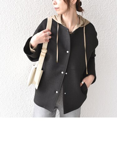 《追加・新色予約》【WEB限定】〈手洗い可能〉ダンボール ノーカラー コート◆