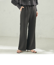 《予約》堀田茜×SHIPS:〈手洗い可能〉ダブルクロス ベルト 付き パンツ