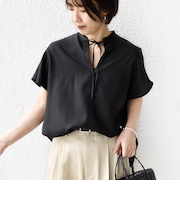 《予約》〈手洗い可能〉襟 フリル バック ギャザー ブラウス