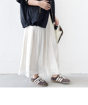 《予約》〈手洗い可能〉シアー メッシュ ギャザー スカート