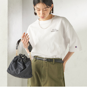 《予約》【一部WEB限定/ SHIPS別注】Champion: 5分袖 ロゴ プリント TEE