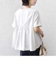 《予約》【WEB限定】〈接触冷感〉オーガニック コットン バック ギャザー トップス