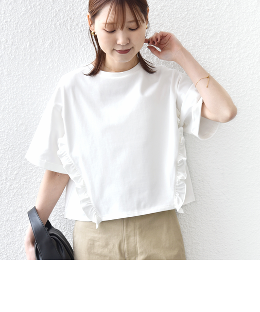 《予約》【WEB限定】〈接触冷感〉オーガニック コットン フリル TEE