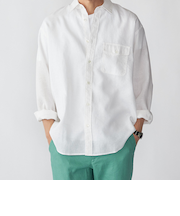 SHIPS: リネン オーバー レギュラーカラー シャツ