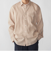 SHIPS: リネン オーバー レギュラーカラー シャツ
