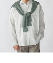 SHIPS: リネン オーバー レギュラーカラー シャツ