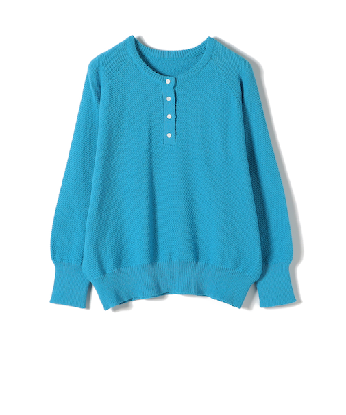 《予約》SHIPS Colors:〈手洗い可能〉ペーパー ライク ヘンリーネック 2WAY ニット◆