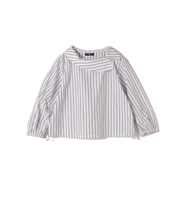 《予約》SHIPS Colors:〈洗濯機可能〉ロールカラー ストライプ ブラウス2◆