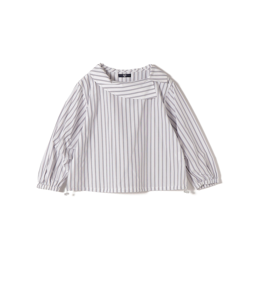 《予約》SHIPS Colors:〈洗濯機可能〉ロールカラー ストライプ ブラウス2◆