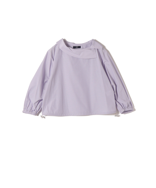 《予約》SHIPS Colors:〈洗濯機可能〉ロールカラー ストライプ ブラウス2◆