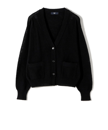 《予約》SHIPS Colors:〈手洗い可能〉ペーパー ライク フリンジ ポケット カーディガン◆