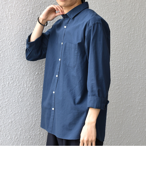 SHIPS any:〈洗濯機可能〉コットン/リネン 7分袖 ポケット レギュラー シャツ 26SS◆