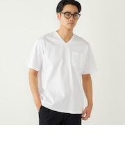 《予約》SHIPS Colors:〈抗菌防臭・UVカット〉シルケット コットン Vネック T◆