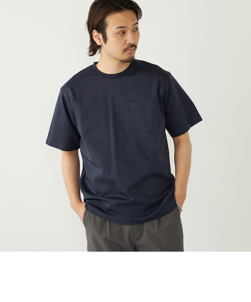 《予約》SHIPS Colors:〈抗菌防臭・UVカット〉シルケット コットン クルーネック T◆