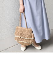 《予約》SHIPS Colors:ペーパー フリル トート◆