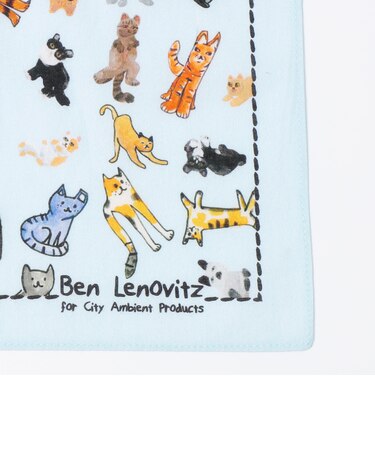 【City Ambient Products別注】Ben Lenovitz: DOG CAT ハンカチーフ
