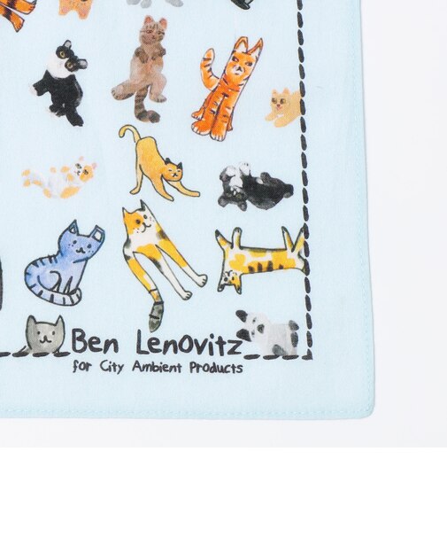【City Ambient Products別注】Ben Lenovitz: DOG CAT ハンカチーフ