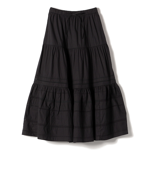 【SHIPS別注】Fanaka:〈手洗い可能〉ライン レース ティアード スカート