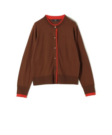 《予約》SHIPS Colors:〈手洗い可能〉配色 ニット クルーネック カーディガン◆