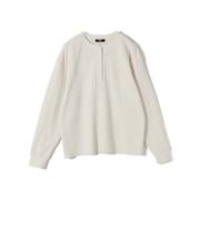 SHIPS Colors:〈手洗い可能〉変形ワッフル ヘンリーネック プルオーバー