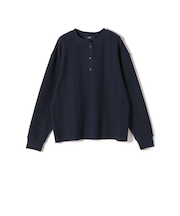 SHIPS Colors:〈手洗い可能〉変形ワッフル ヘンリーネック プルオーバー