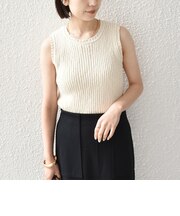 《予約》SHIPS Colors:〈手洗い可能〉スラブ ニット タンクトップ◆