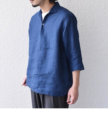 《予約》SHIPS Colors:ユーロリネン カプリ シャツ◆
