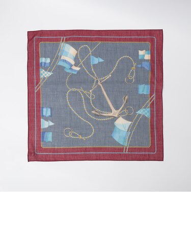 Vincenzo Miozza: コットン リネン アンカー モチーフ スカーフ