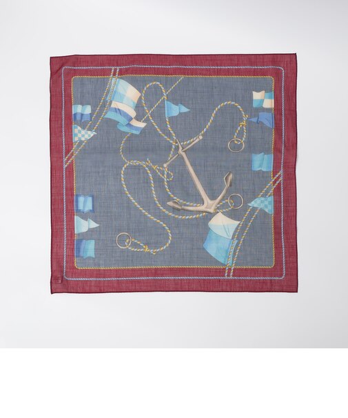 Vincenzo Miozza: コットン リネン アンカー モチーフ スカーフ