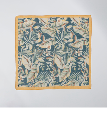 Vincenzo Miozza: コットン リネン リーフ バンダナ