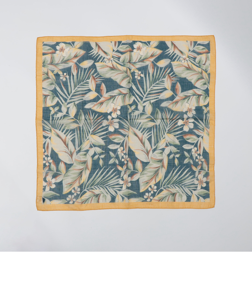 Vincenzo Miozza: コットン リネン リーフ バンダナ