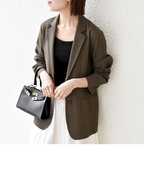 予約》SHIPS any: 〈手洗い可能〉リネンミックス テーラード ライト