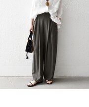 《予約》SHIPS any:〈洗濯機可能〉リネンミックス 2タック テーパード パンツ