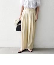 《予約》SHIPS any:〈洗濯機可能〉リネンミックス 2タック テーパード パンツ