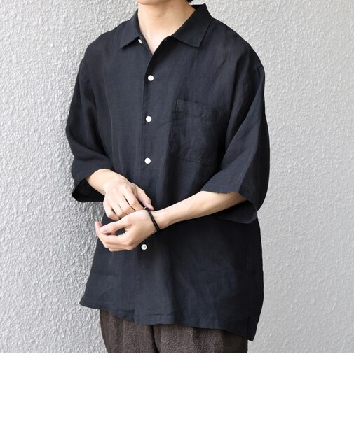 SHIPS any:〈洗濯機可能〉ピュアリネン リラックス オープンカラー シャツ◆