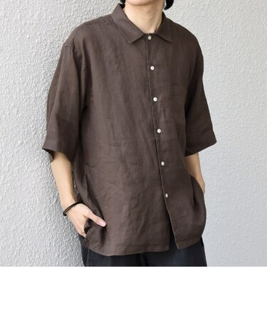 SHIPS any:〈洗濯機可能〉ピュアリネン リラックス オープンカラー シャツ◆