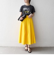 《予約》SHIPS any:〈洗濯機可能〉コットンミックス タイプライター フレア タック スカート