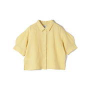 《予約》SHIPS Colors:〈洗濯機可能〉ユーロリネン ボクシー パフスリーブ シャツ◆