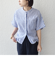 《予約》SHIPS Colors:〈洗濯機可能〉ユーロリネン ドロスト シャツ2◆