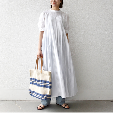 《予約》SHIPS any:〈洗濯機可能〉キャンブリック レース ピンタック パフスリーブ ワンピース