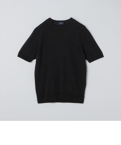 Drumohr: リネン コットン ガーメントダイ クルーネック ニット Tシャツ