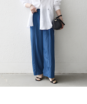 《予約》SHIPS any:〈洗濯機可能〉ツイル センター シーム ワイド イージー パンツ