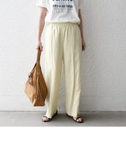 《予約》SHIPS any:〈洗濯機可能〉ツイル センター シーム ワイド イージー パンツ